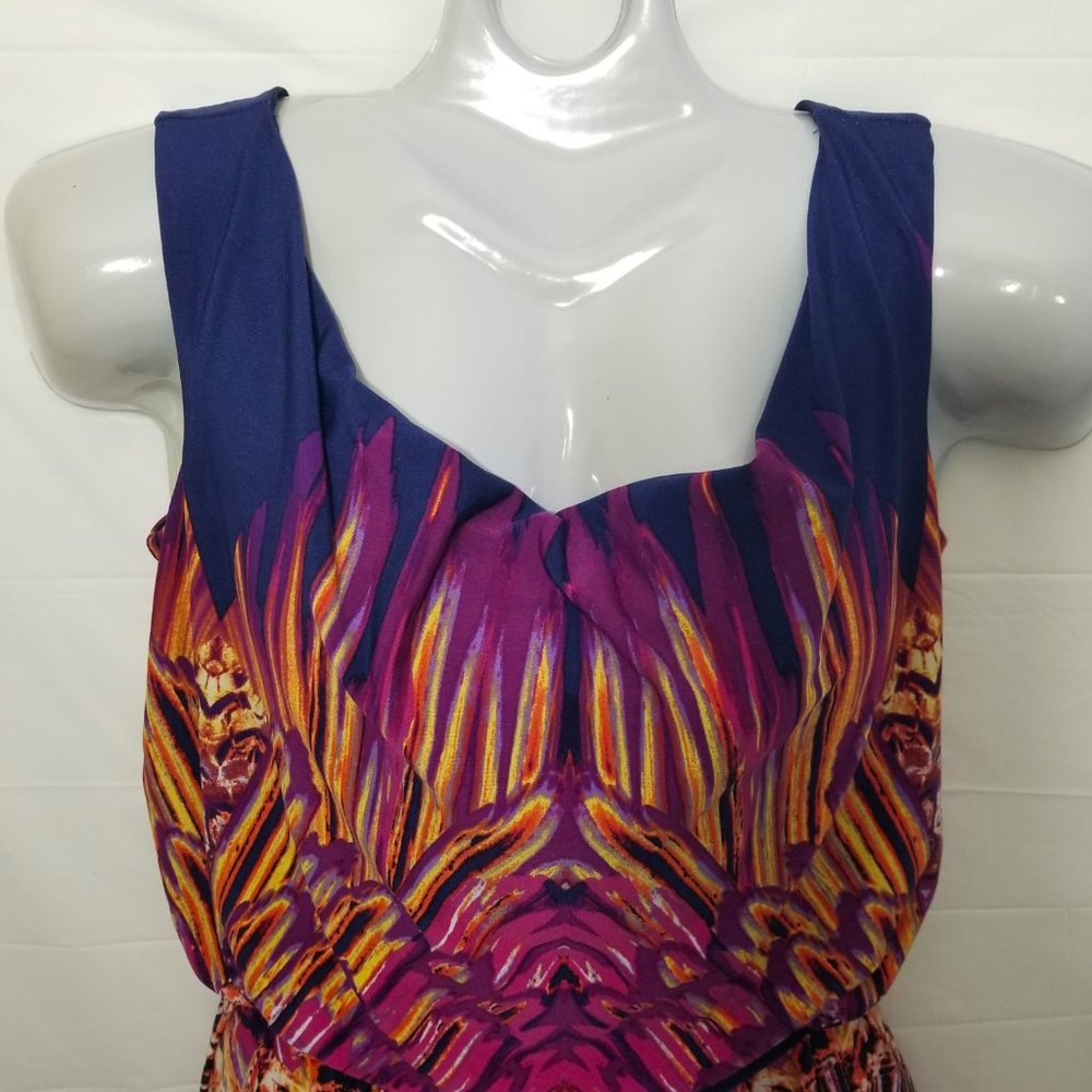 Fenn Wright Manson Womens 4 Sleeveless High-Low Blue Purple Yellow Orange Dress - Picture 5 of 16